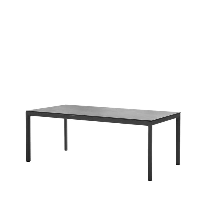 Table à manger Drop, Fossil black-support en aluminium lava grey 100x200cm Cane-line