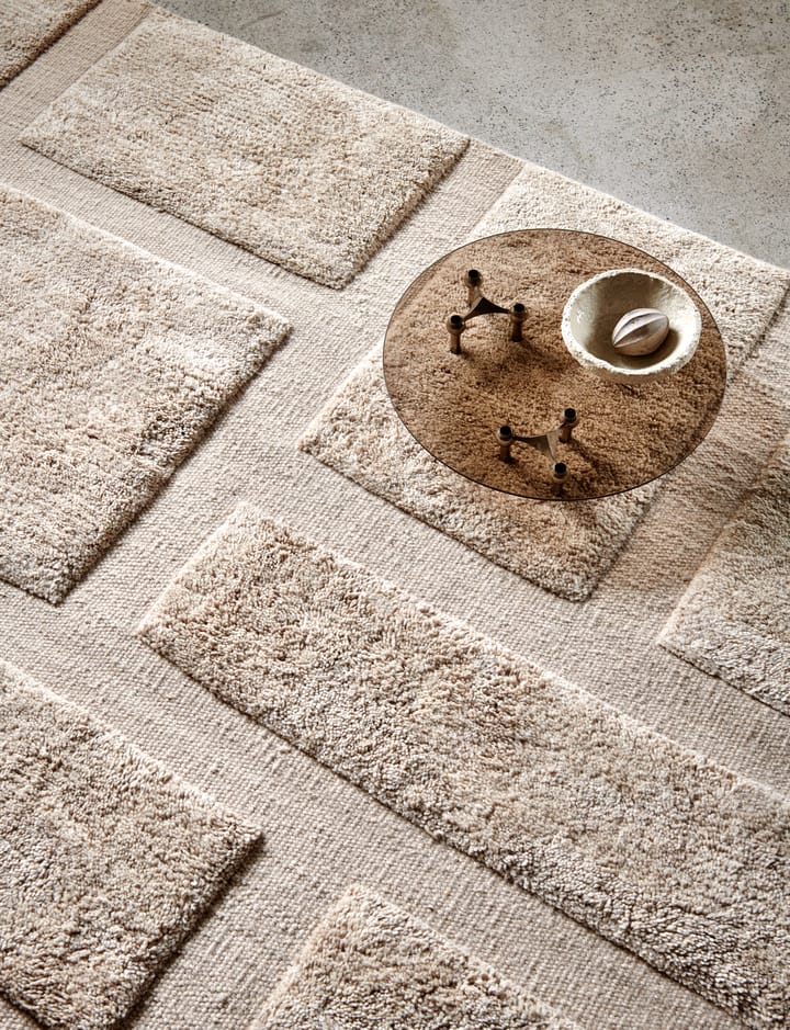 Tapis en laine Bricks 250x350 cm, Beige Classic Collection