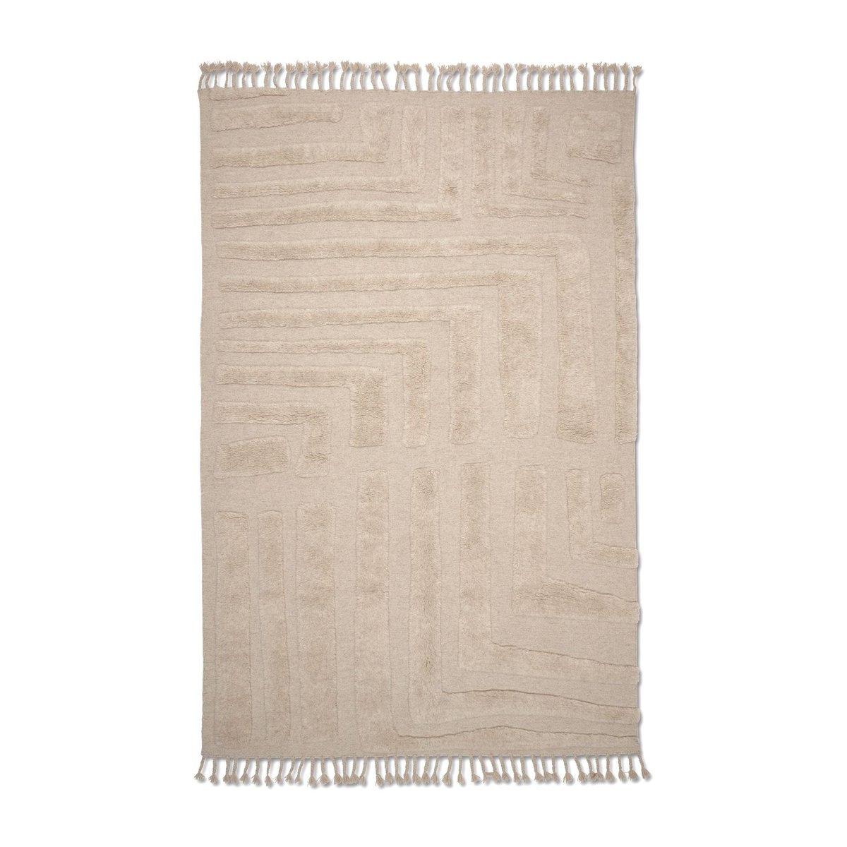 Classic Collection Tapis en laine Field 170x230 cm Beige naturel