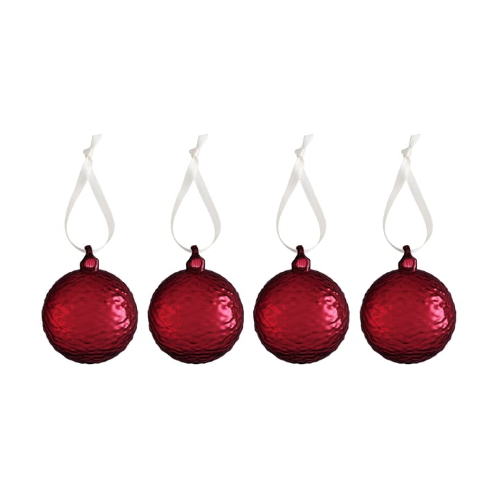 Boule de Noël Gry Marble Ø8 cm - Rouge profond - Cooee Design