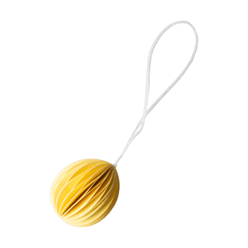 Pendentif de Pâques Ovoid papier small 4 cm - Jaune - DBKD