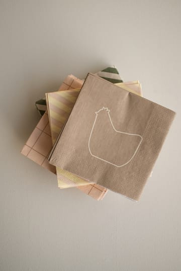 Serviette en papier Happy hen 33x33 cm Lot de 20 - Brun - DBKD