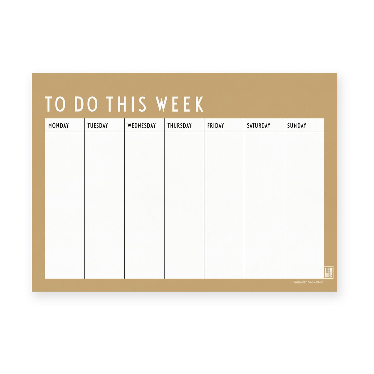 Design Letters Agenda hebdomadaire Beige