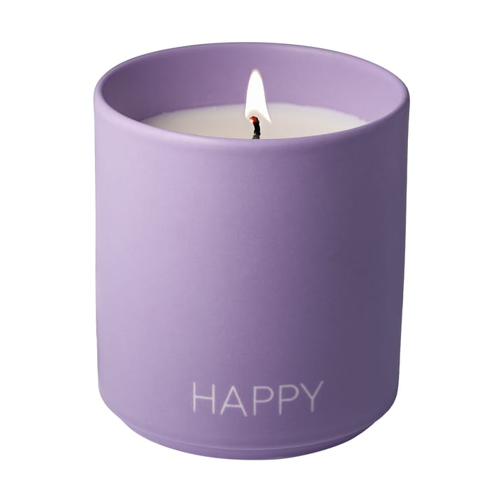 Bougie parfumée large Ø8 cm - Happy-purple - Design Letters