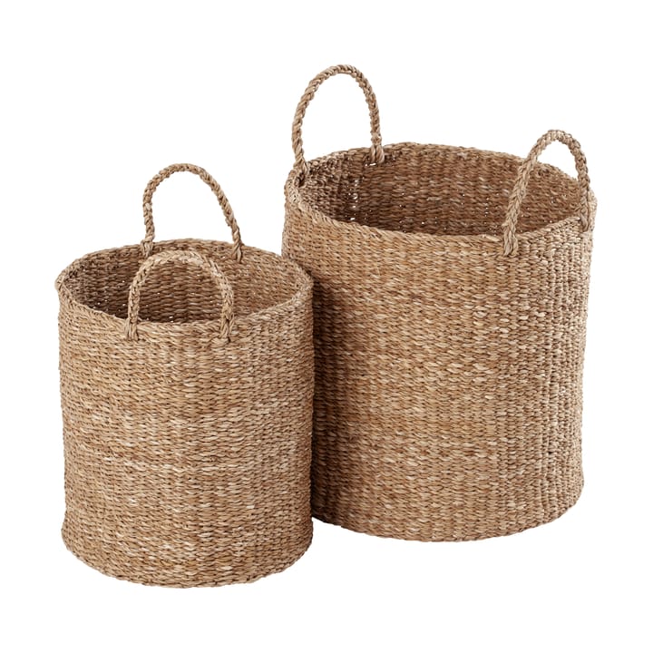 Panier de rangement à poignées Esther cylinder Lot de 2 - Natural - Dixie