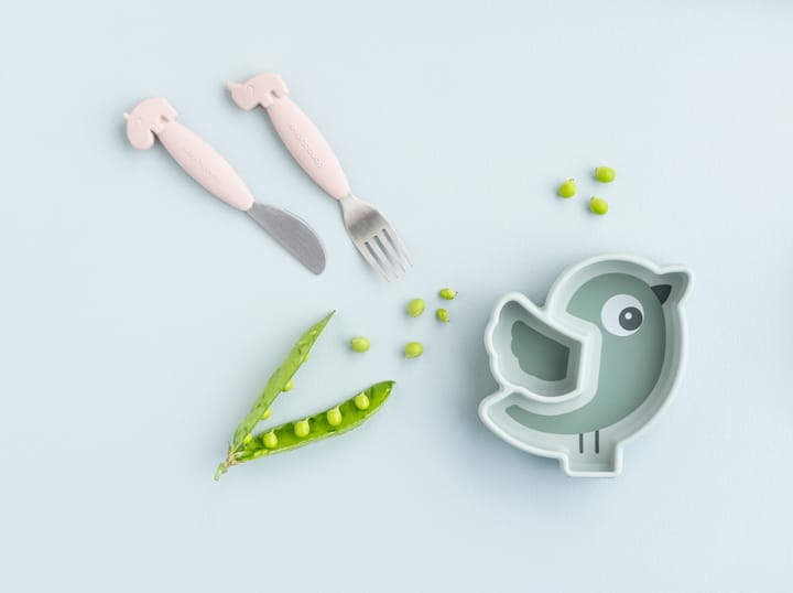 Assiette pour enfants Birdee Stick&Stay Ø12 cm, Vert Done by deer