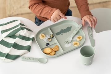 Assiette pour enfants Croco foodie 18x22 cm - Vert - Done by deer