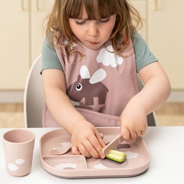 Assiette pour enfants Happy Clouds foodie 18x22 cm - Poudre - Done by deer