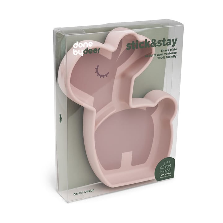 Assiette pour enfants Lalee Stick&Stay 13,5x18 cm, Poudre Done by deer