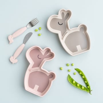 Assiette pour enfants Lalee Stick&Stay 13,5x18 cm - Poudre - Done by deer