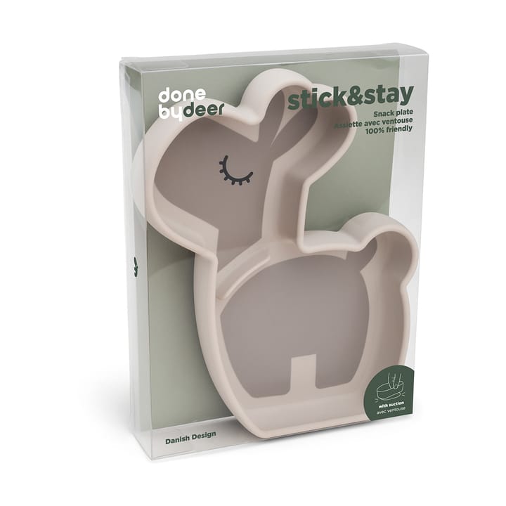 Assiette pour enfants Lalee Stick&Stay 13,5x18 cm, Sable Done by deer