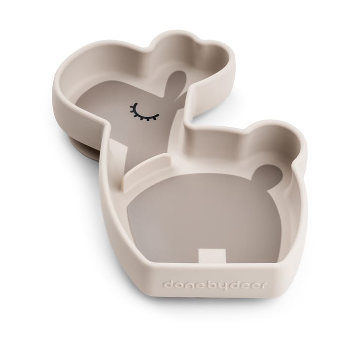 Assiette pour enfants Lalee Stick&Stay 13,5x18 cm, Sable Done by deer