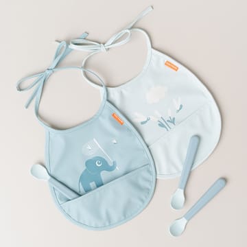 Ensemble de petits bavoirs Elphee Tiny, lot de 2 - Bleu - Done by deer