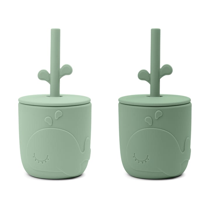 Mug Wally avec paille peekaboo, lot de 2 - Vert - Done by deer