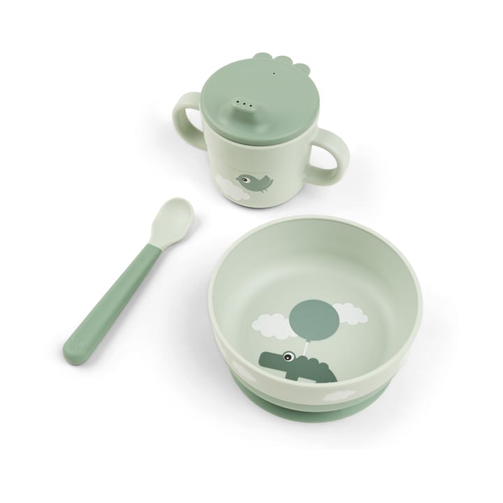 Set de repas premier �âge Happy Clouds 3 pièces - Vert - Done by deer