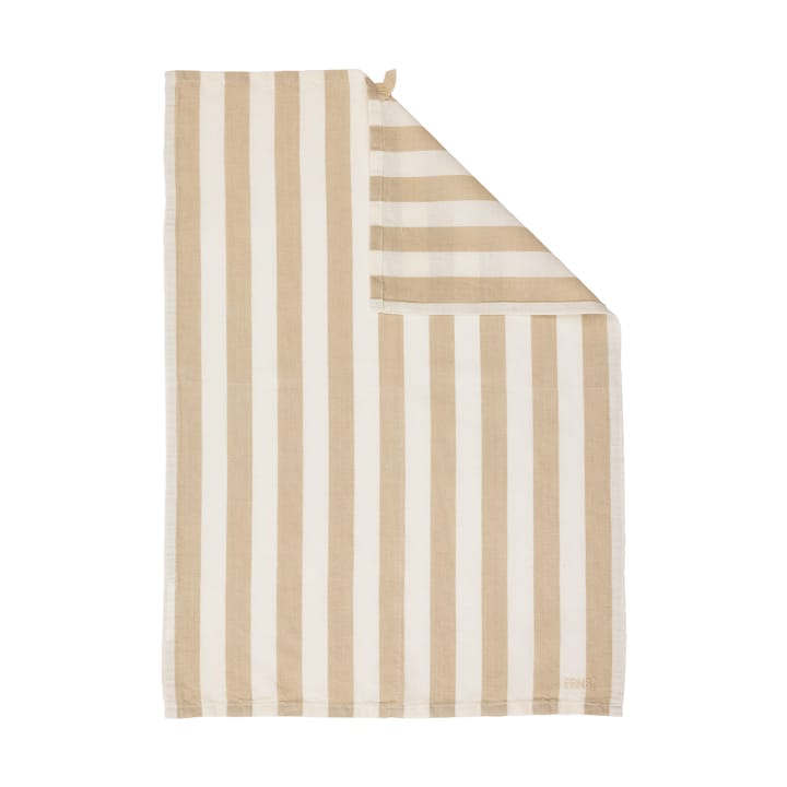 Torchon Ernst rayures larges 47x70 cm - Beige-blanc - ERNST