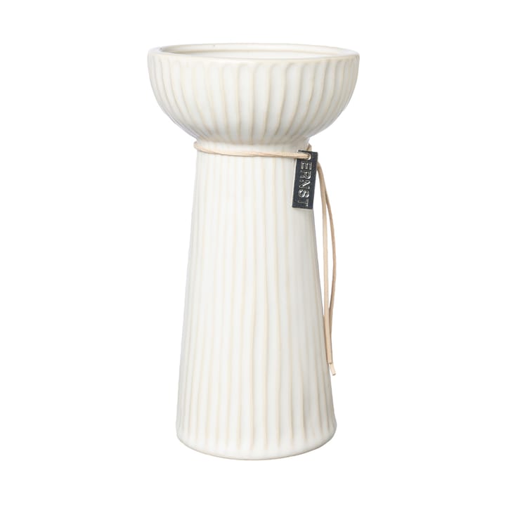 Vase hyacinthe Ernst nervuré 19 cm - Blanc naturel - ERNST