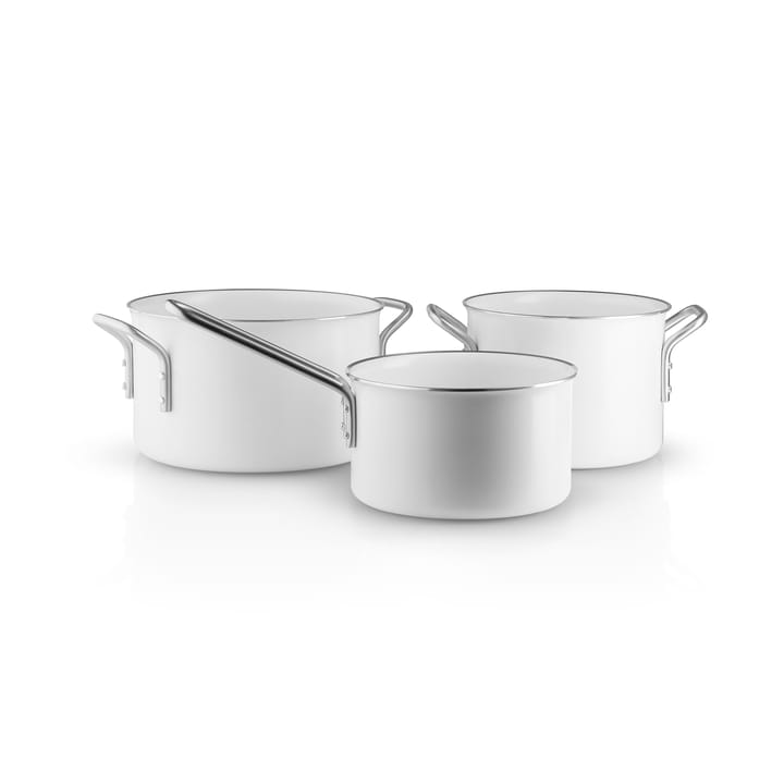 Casseroles en céramique Eva Trio White Line Slip-Let, 3 pièces - Acier inoxydable - Eva Solo