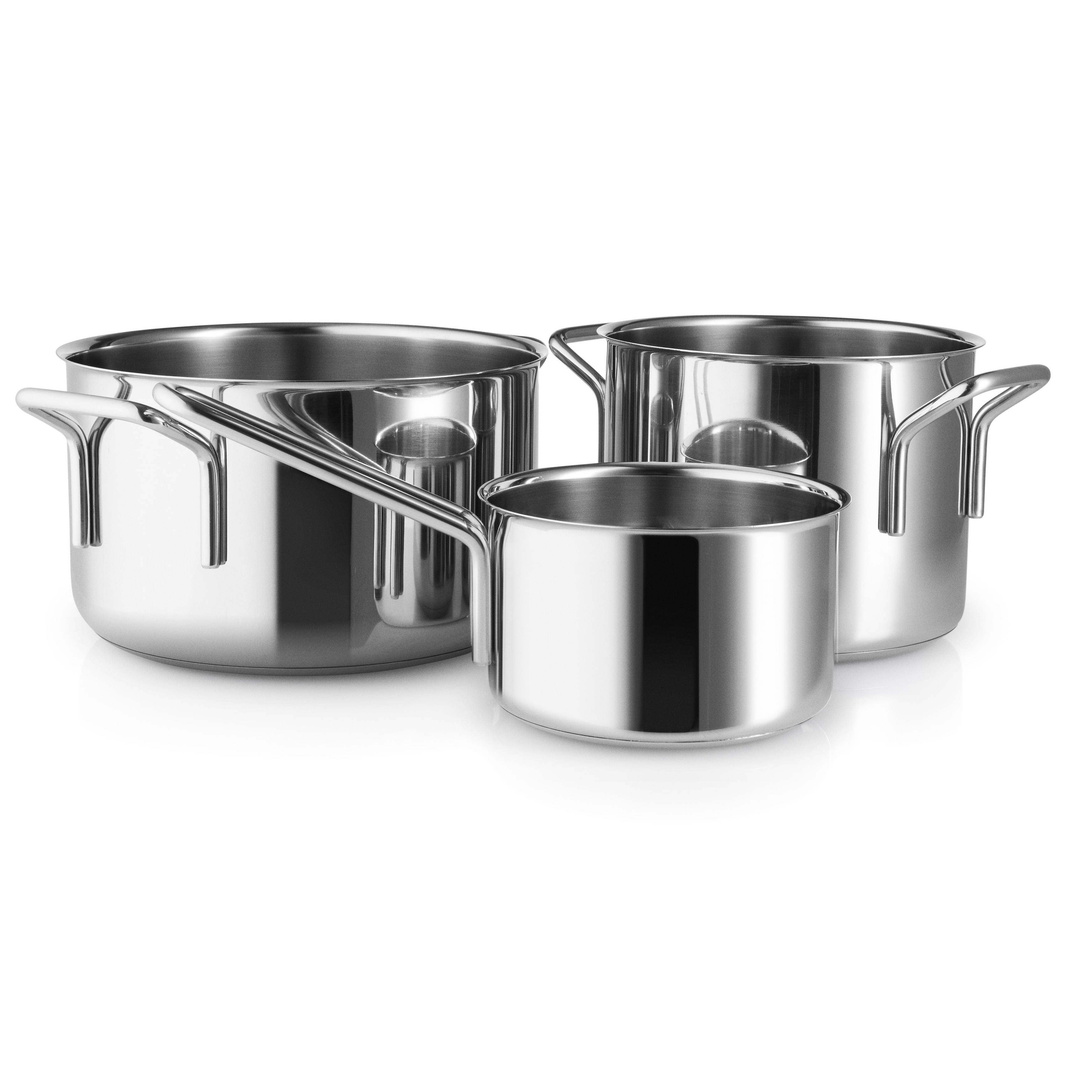 Set de 3 casseroles Triple fond - acier inoxydable - Argent