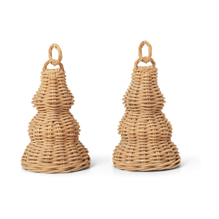 Décoration de Noël Braided Bell Baubles Lot de 2 - Natural - ferm LIVING