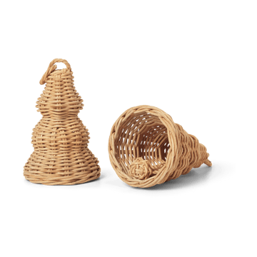 Décoration de Noël Braided Bell Baubles Lot de 2 - Natural - ferm LIVING