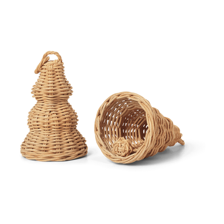 Décoration de Noël Braided Bell Baubles Lot de 2 - Natural - ferm LIVING