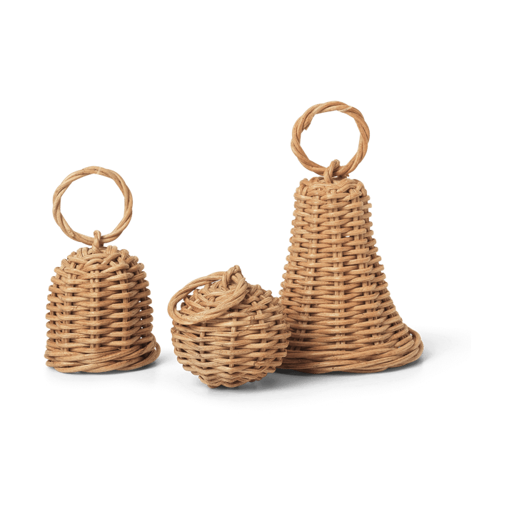 Décoration de Noël Braided Bell Baubles Lot de 3 - Natural - Ferm LIVING