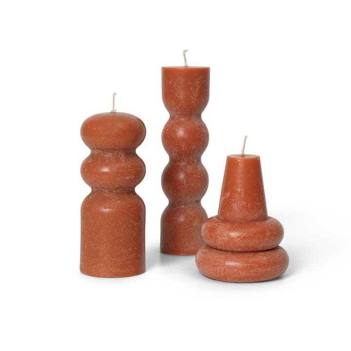 Lot de 3 bougies Torno Ø4 cm, Ambre ferm LIVING