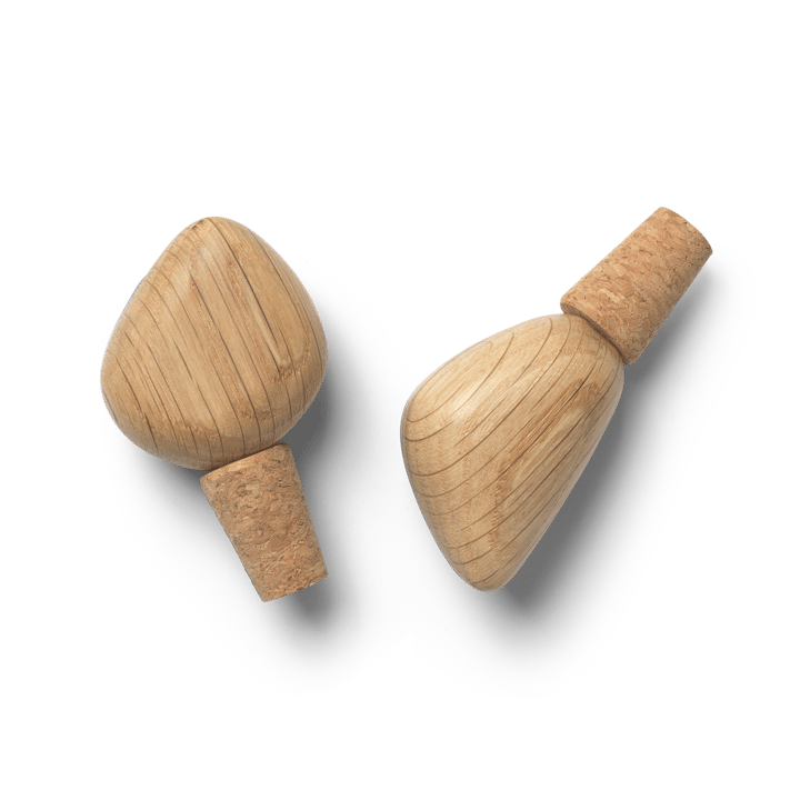 Pack de 2 bouchons de bouteilles de vin Cairn - Oak - ferm LIVING