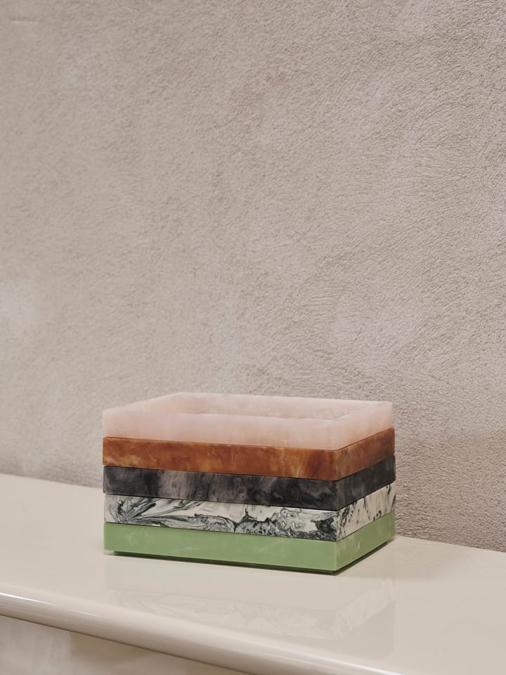 Plateau de décoration Mist 15x20 cm - Emerald-off white - ferm LIVING