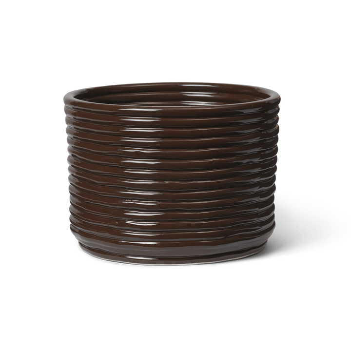 Pot Corduroy Ø20x15 cm - Carob Brown - Ferm LIVING