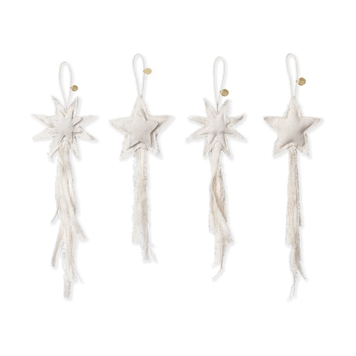 Suspensions pour sapin de Noël Vela Star Ornaments 4 pièces - Natural - ferm LIVING