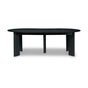 Table à manger Bevel Extendable, 2 rallonges incluses - Hêtre huilé noir - ferm LIVING