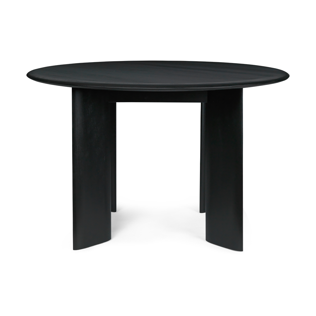 ferm LIVING Table à manger ronde biseautée Chêne huilé noir, Ø117 cm