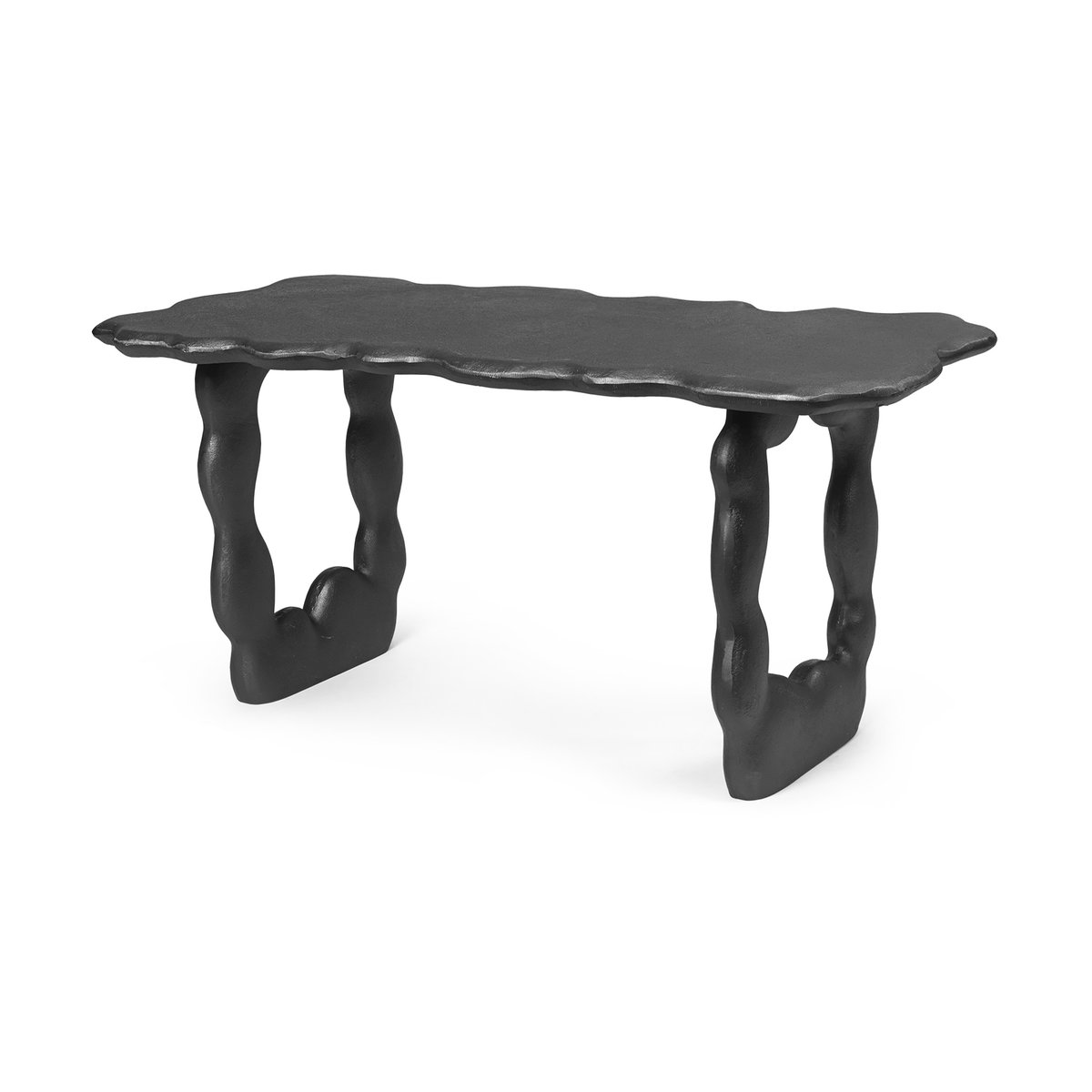 ferm LIVING Table basse Dal Piece 100x50x47 cm Aluminium noir