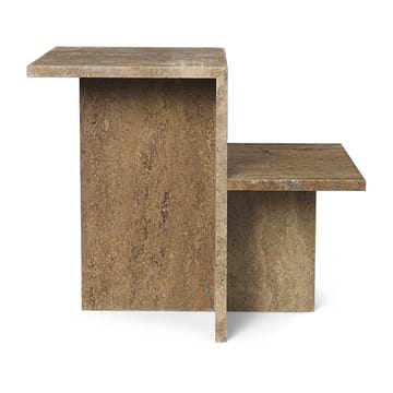 Table d'appoint Distinct 59,5x35x50 cm - Dark Brown Travertine
 - ferm LIVING