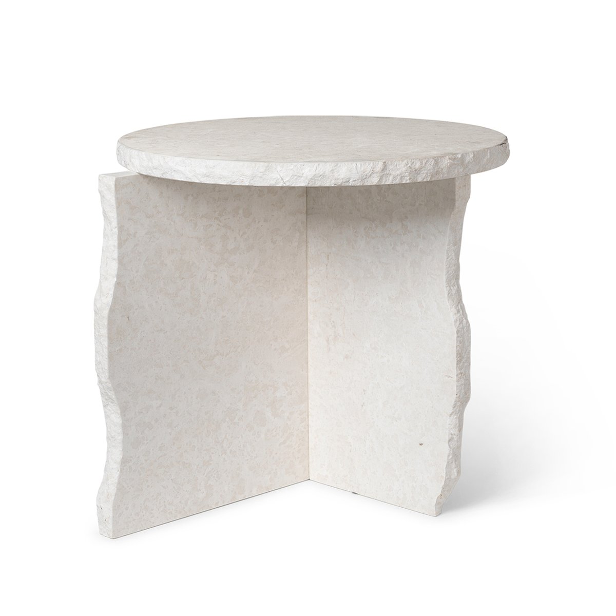 ferm LIVING Table Mineral Sculptural Ø52 cm Bianco Curia