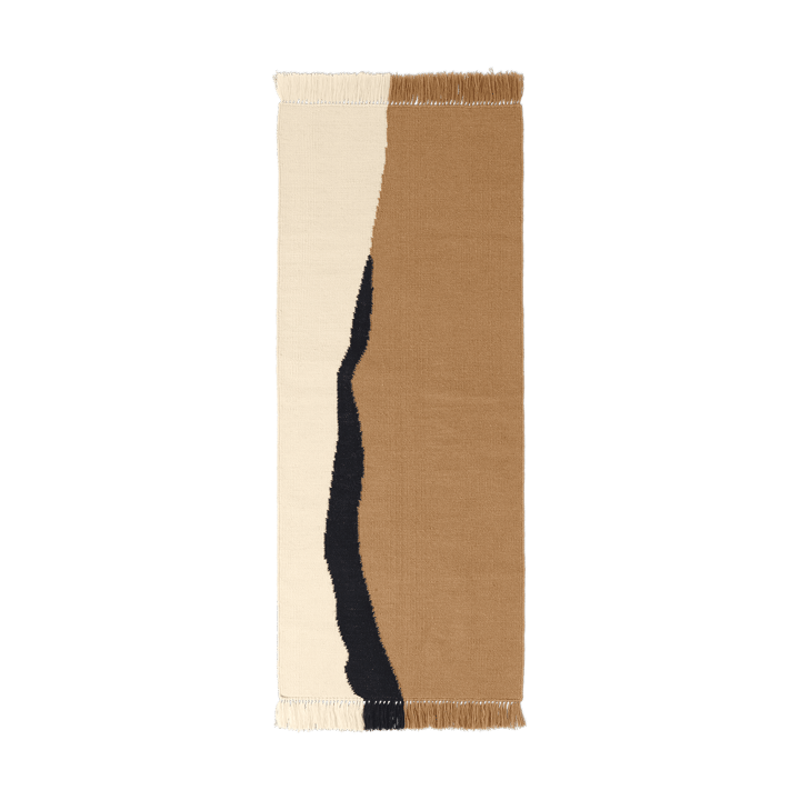 Tapis de couloir Soil Kelim - Dark sand-off white, 70x180 cm - Ferm LIVING