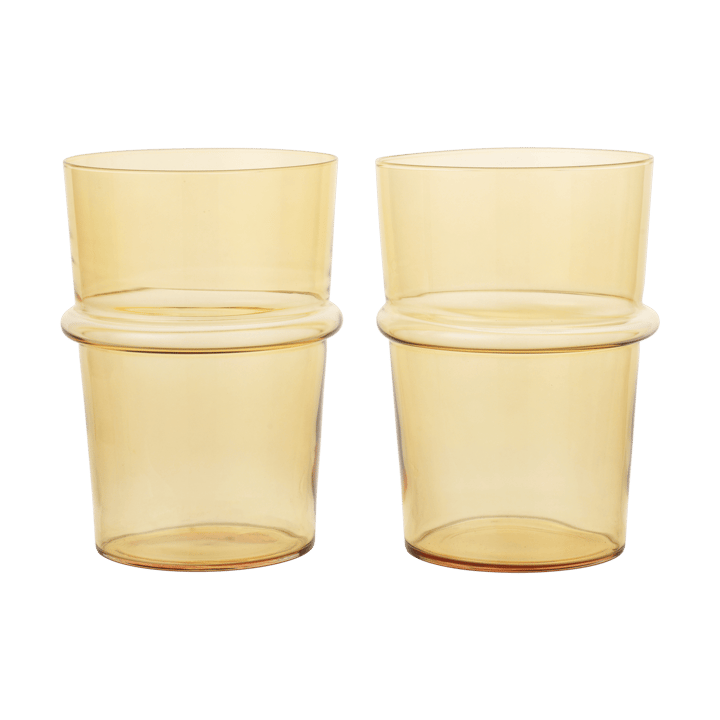 Verre à boire haut Boya 45 cl lot de 2 - Yellow - Ferm Living