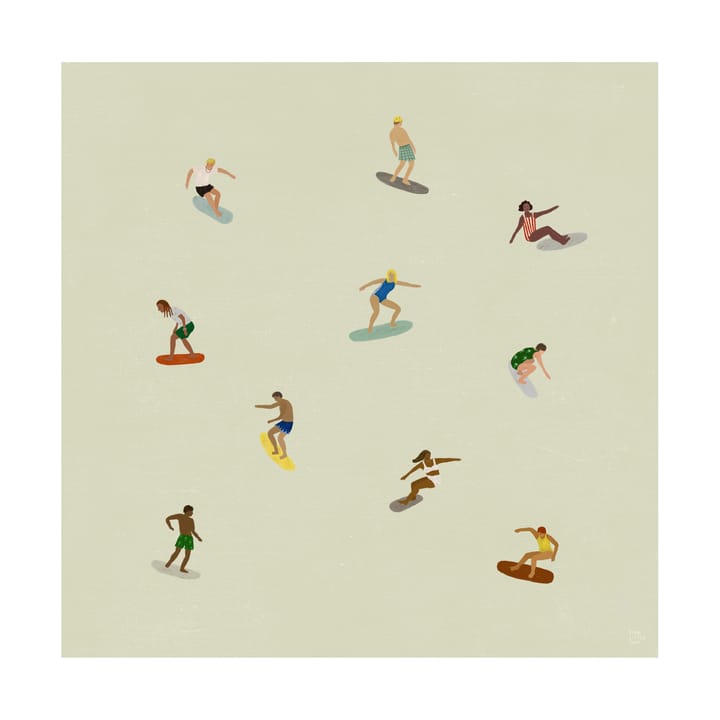 Affiche Surfers - Beige, 40x40 cm - Fine Little Day