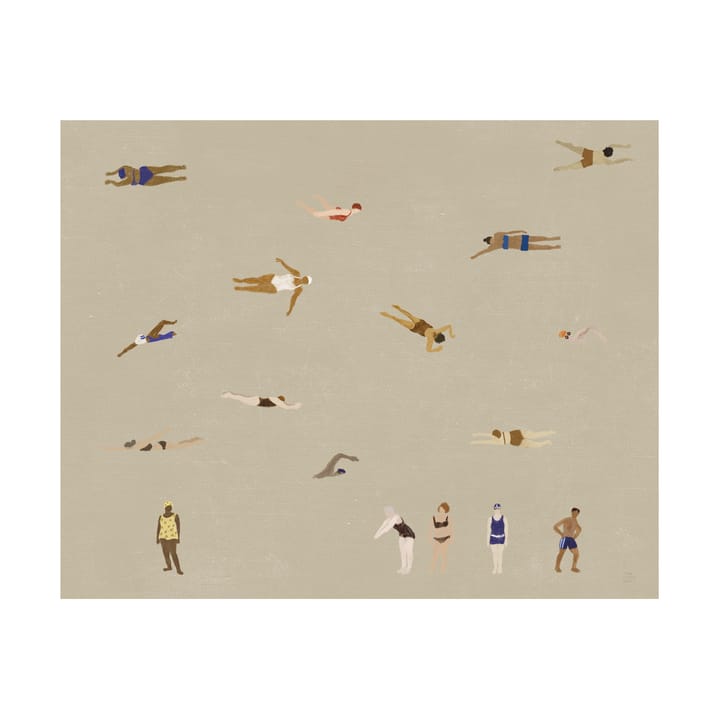 Poster Swimmers - Beige, 40x50 cm - Fine Little Day