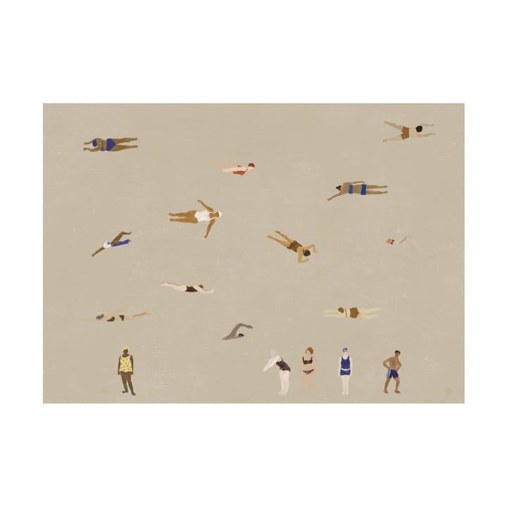 Poster Swimmers - Beige, 50x70 cm - Fine Little Day