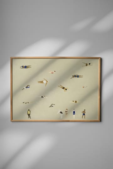 Poster Swimmers - Beige, 50x70 cm - Fine Little Day