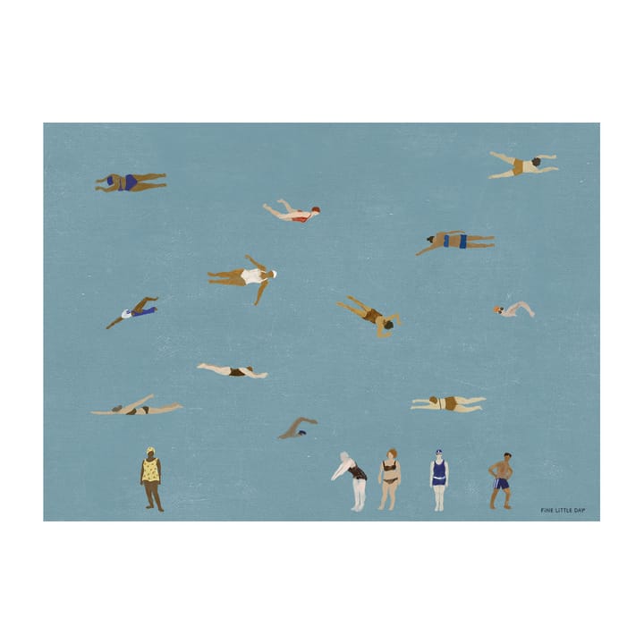 Poster Swimmers - Blue, 50x70 cm - Fine Little Day