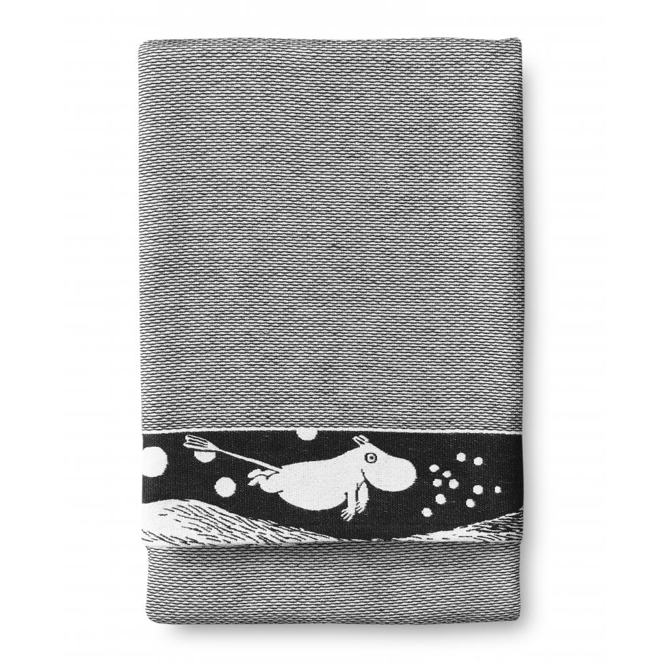 Serviette de bain V gMoomin 70x150cm Noir blanc