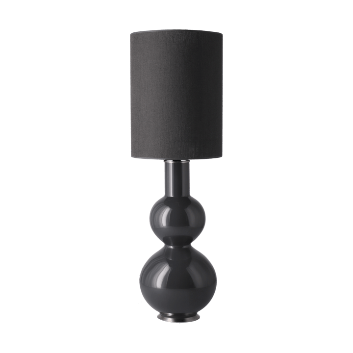 Lampe de table Augusta, base grise - Lino Negro L - Flavia Lamps