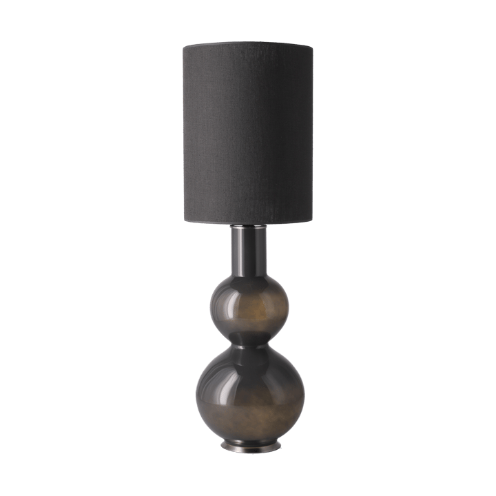 Lampe de table Augusta, base grise, Lino Negro L Flavia Lamps