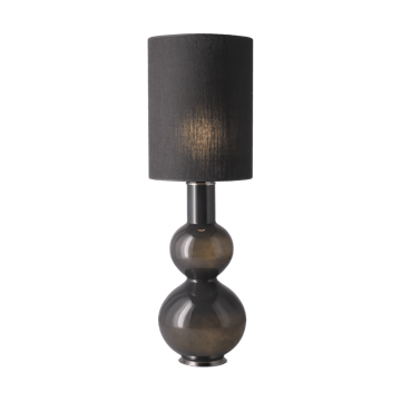 Lampe de table Augusta, base grise - Lino Negro L - Flavia Lamps