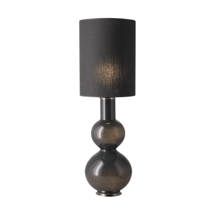 Lampe de table Augusta, base grise, Lino Negro L Flavia Lamps