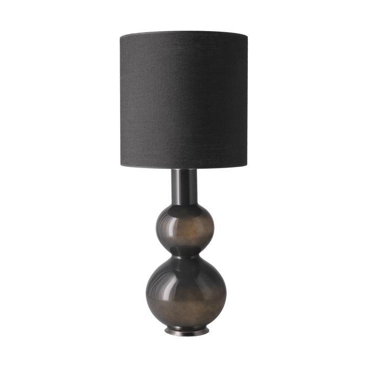 Lampe de table Augusta, base grise - Lino Negro M - Flavia Lamps